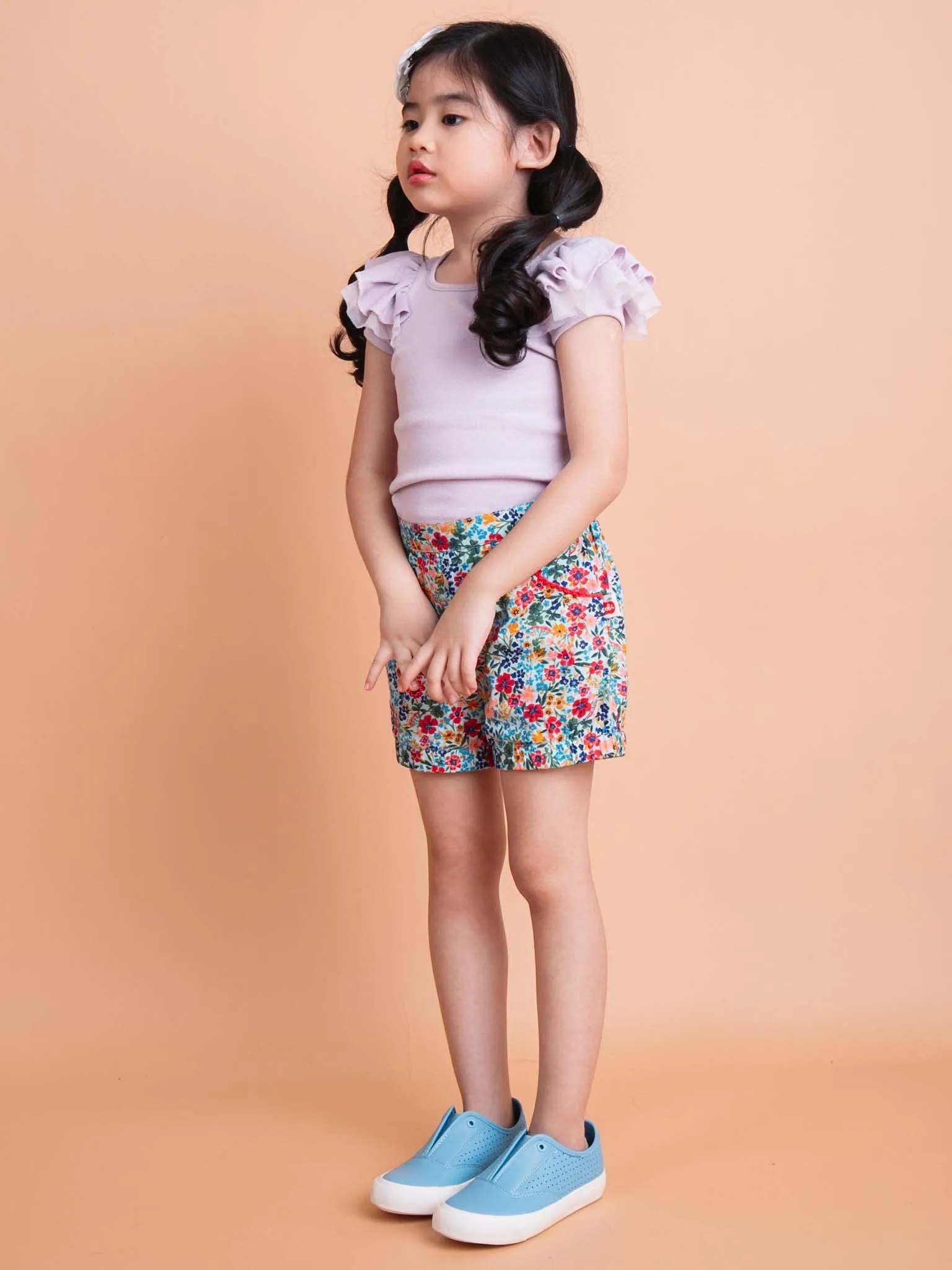 Marnie Blue Forest Flower Shorts
