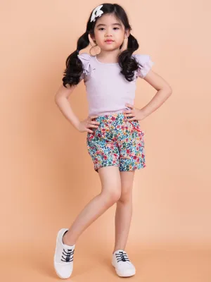 Marnie Blue Forest Flower Shorts