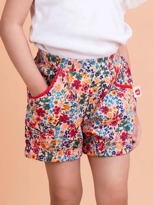 Marnie Pink Forest Flower Shorts