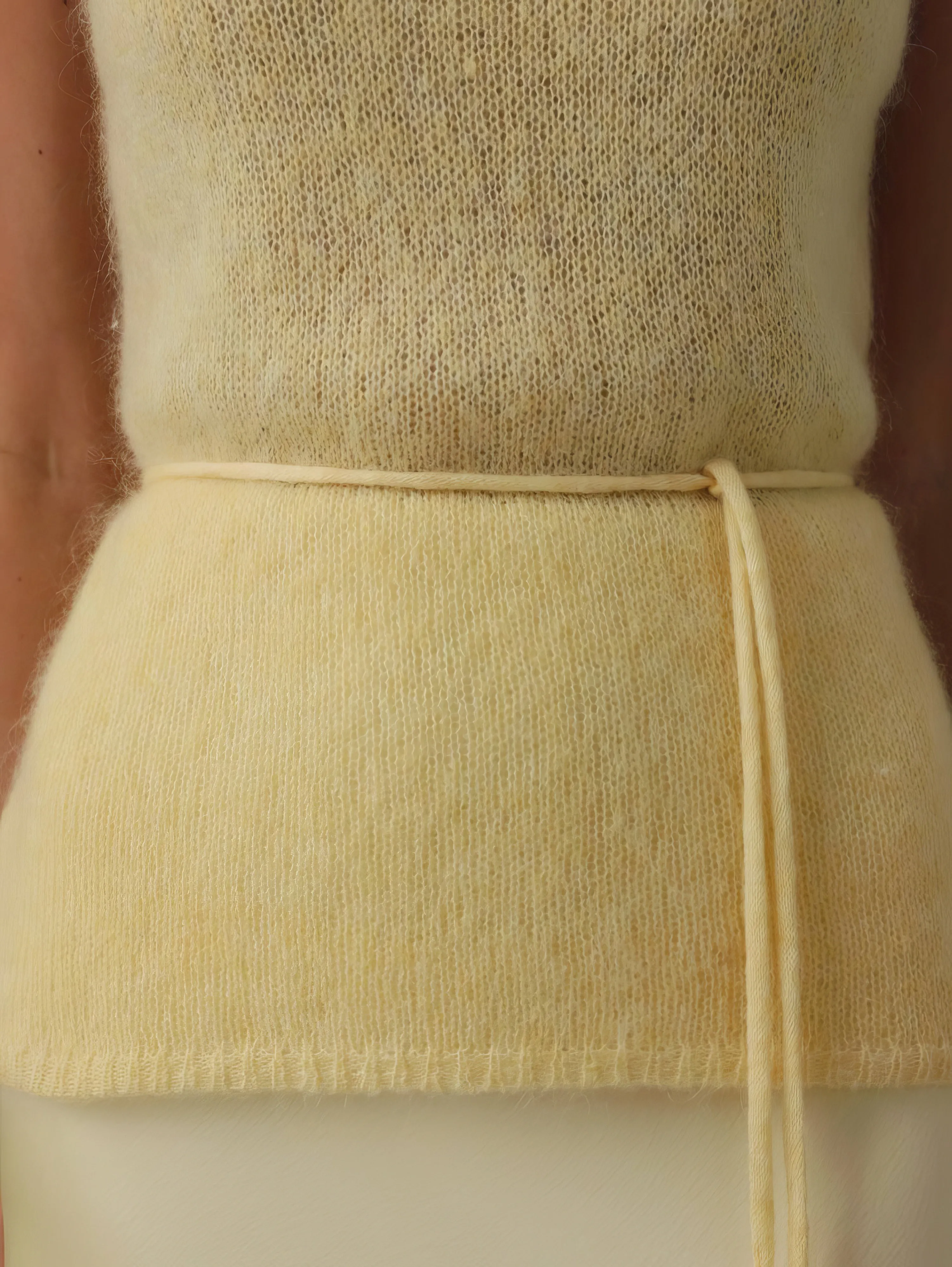 Melody Light Yellow Satin Skirt