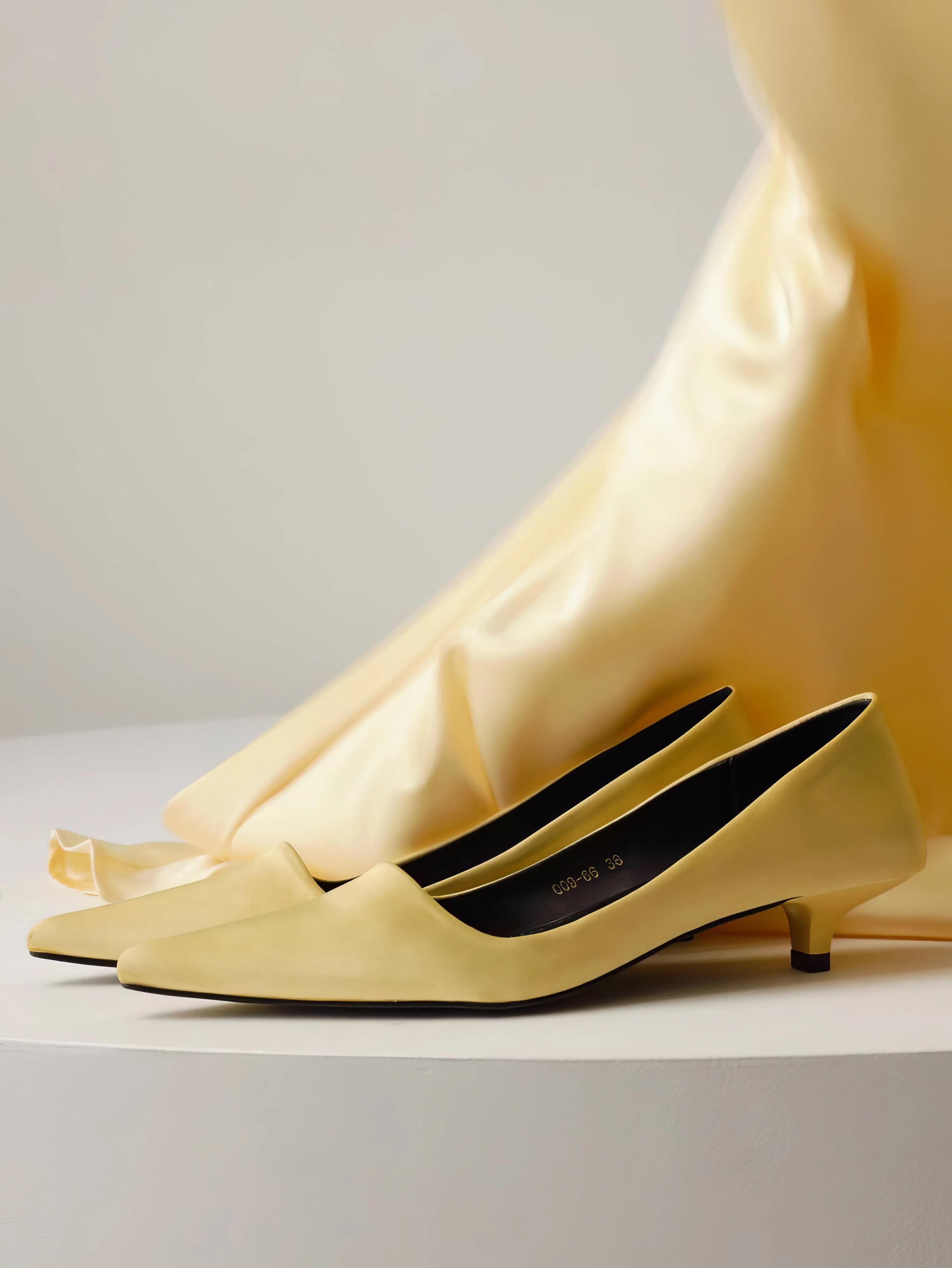 Melody Light Yellow Satin Skirt