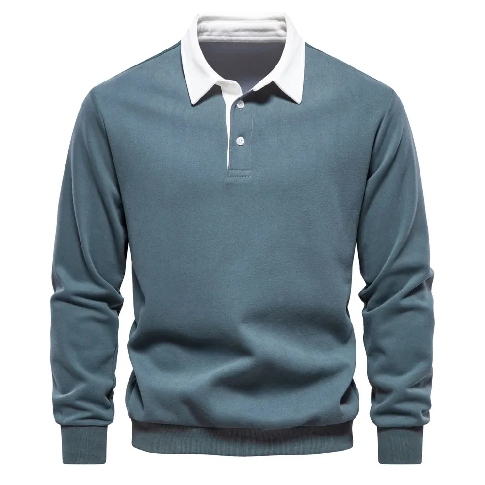 Men's Autumn Fashion Polo Neck Sweatshirts - Casual