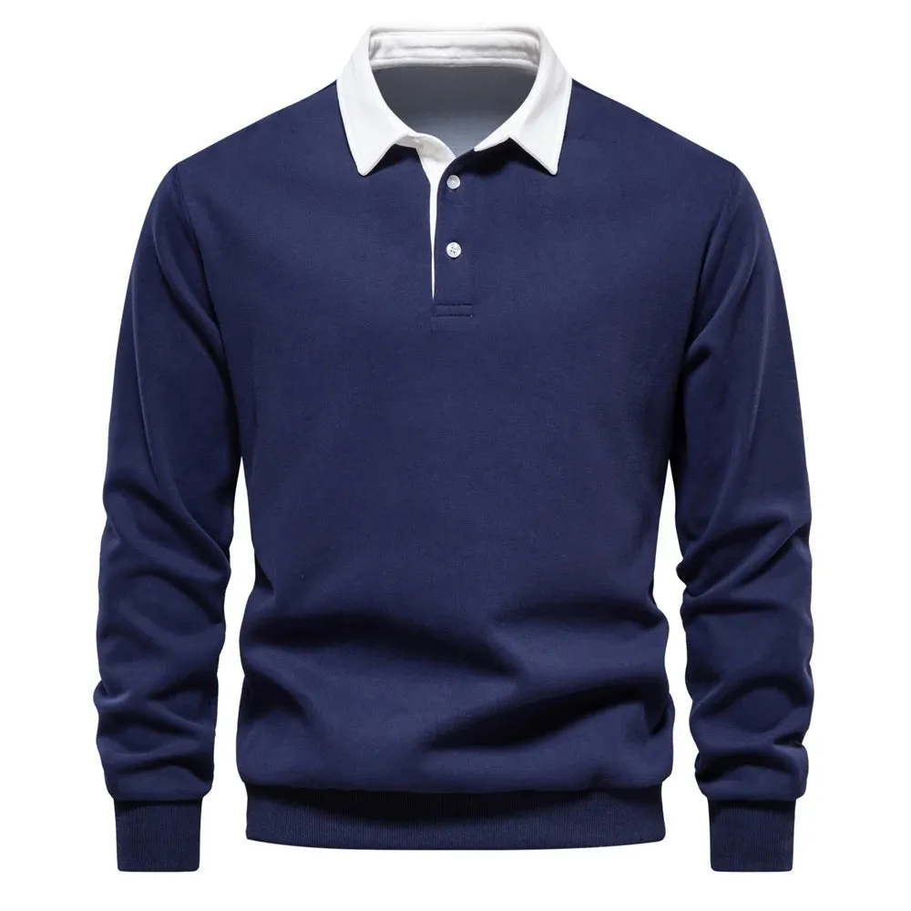 Men's Autumn Fashion Polo Neck Sweatshirts - Casual