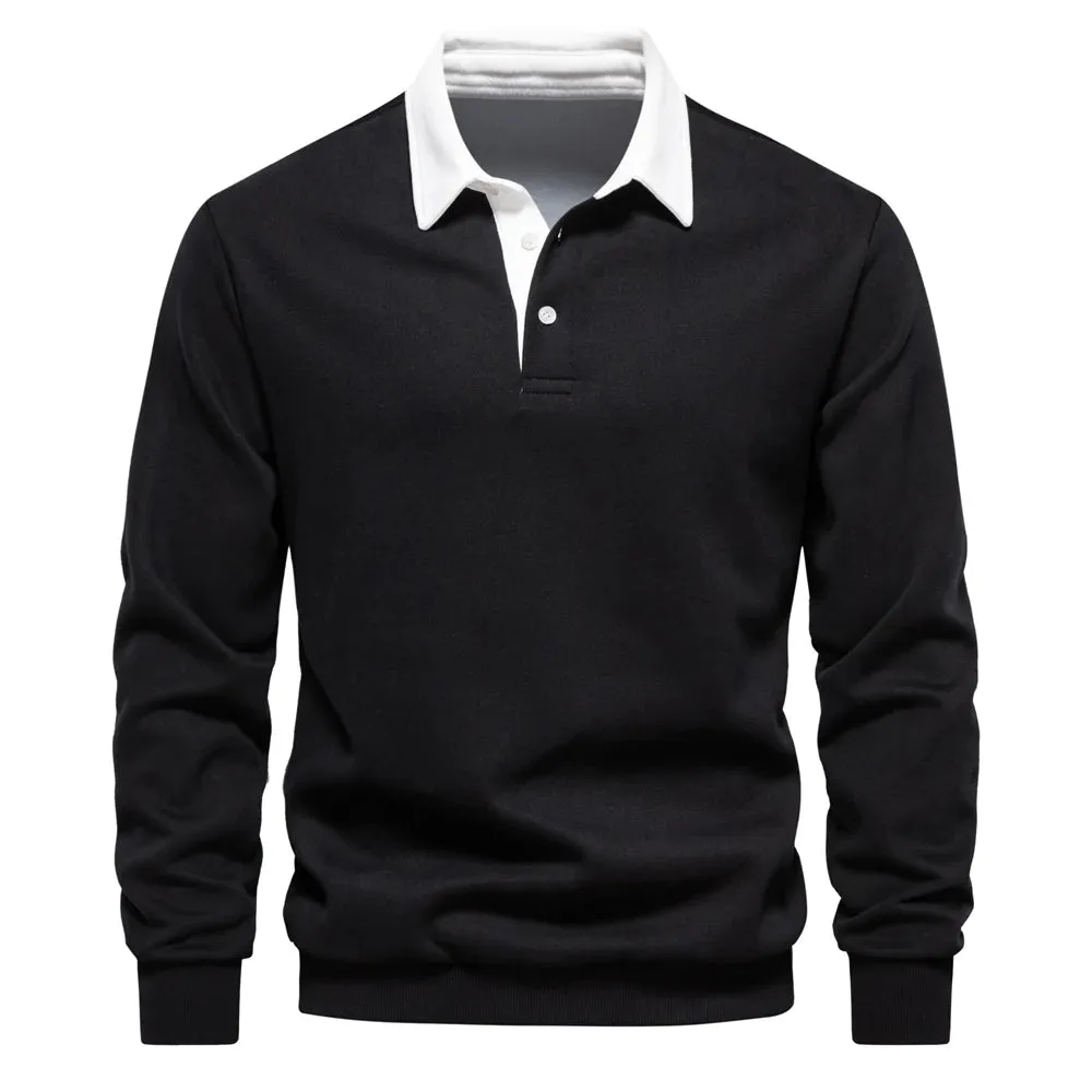 Men's Autumn Fashion Polo Neck Sweatshirts - Casual