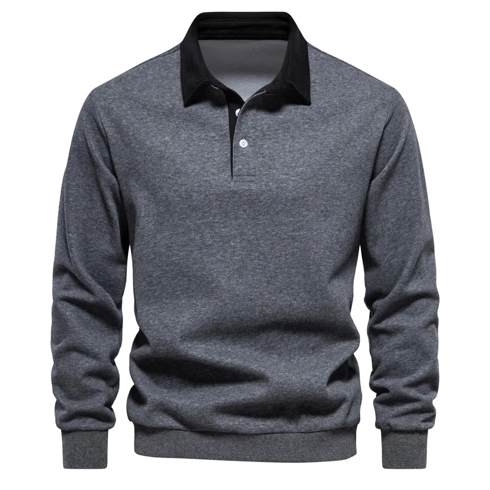 Men's Autumn Fashion Polo Neck Sweatshirts - Casual