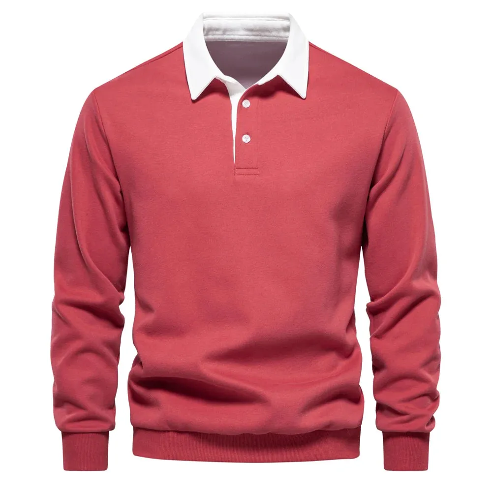 Men's Autumn Fashion Polo Neck Sweatshirts - Casual