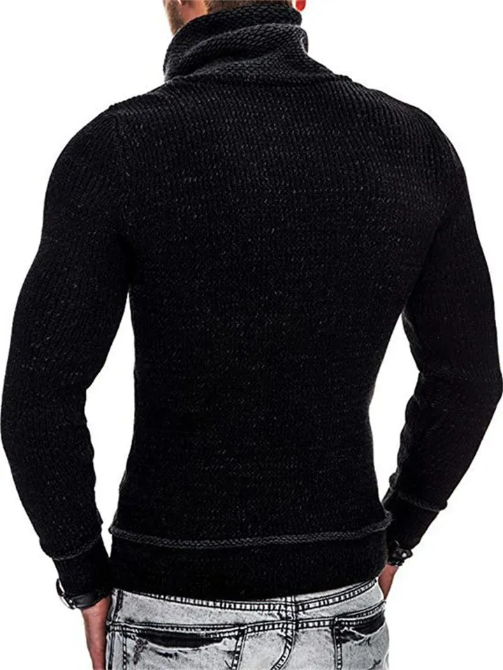 Men's Chic Shawl Collar Slim Fit Pocket Knitted Sweater