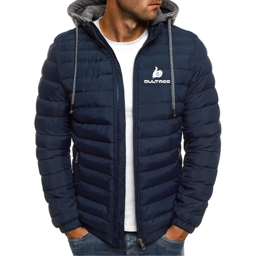 Mens Hooded Winter Down Jacket Thick Warm Zipper