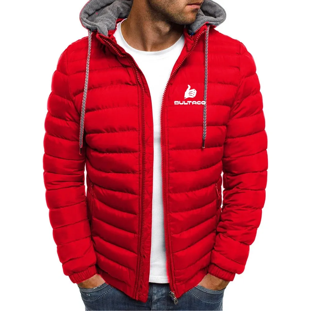 Mens Hooded Winter Down Jacket Thick Warm Zipper