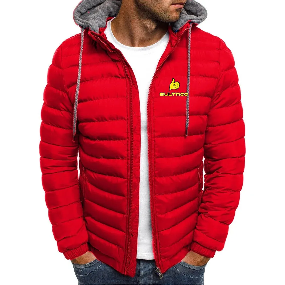 Mens Hooded Winter Down Jacket Thick Warm Zipper