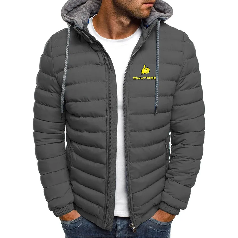 Mens Hooded Winter Down Jacket Thick Warm Zipper