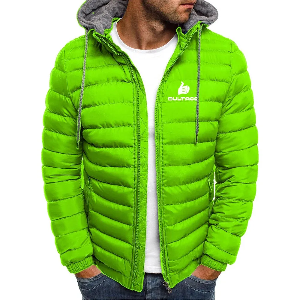 Mens Hooded Winter Down Jacket Thick Warm Zipper