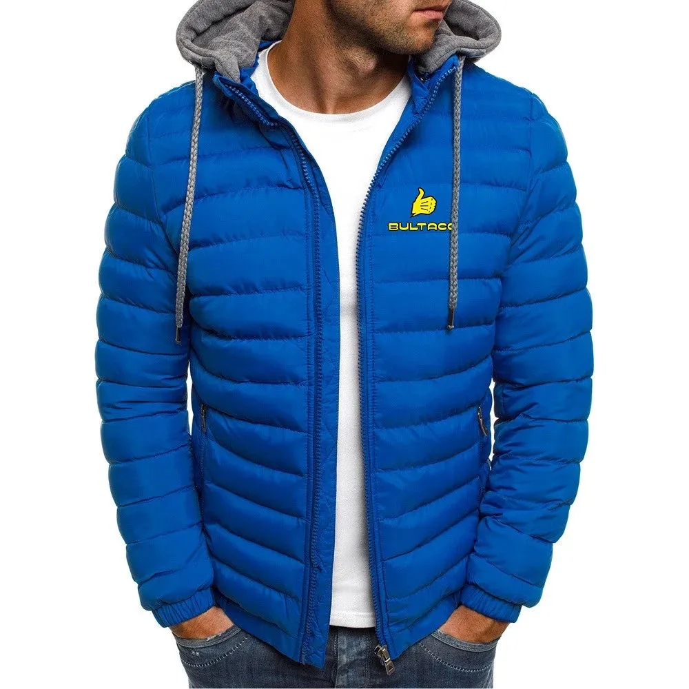 Mens Hooded Winter Down Jacket Thick Warm Zipper