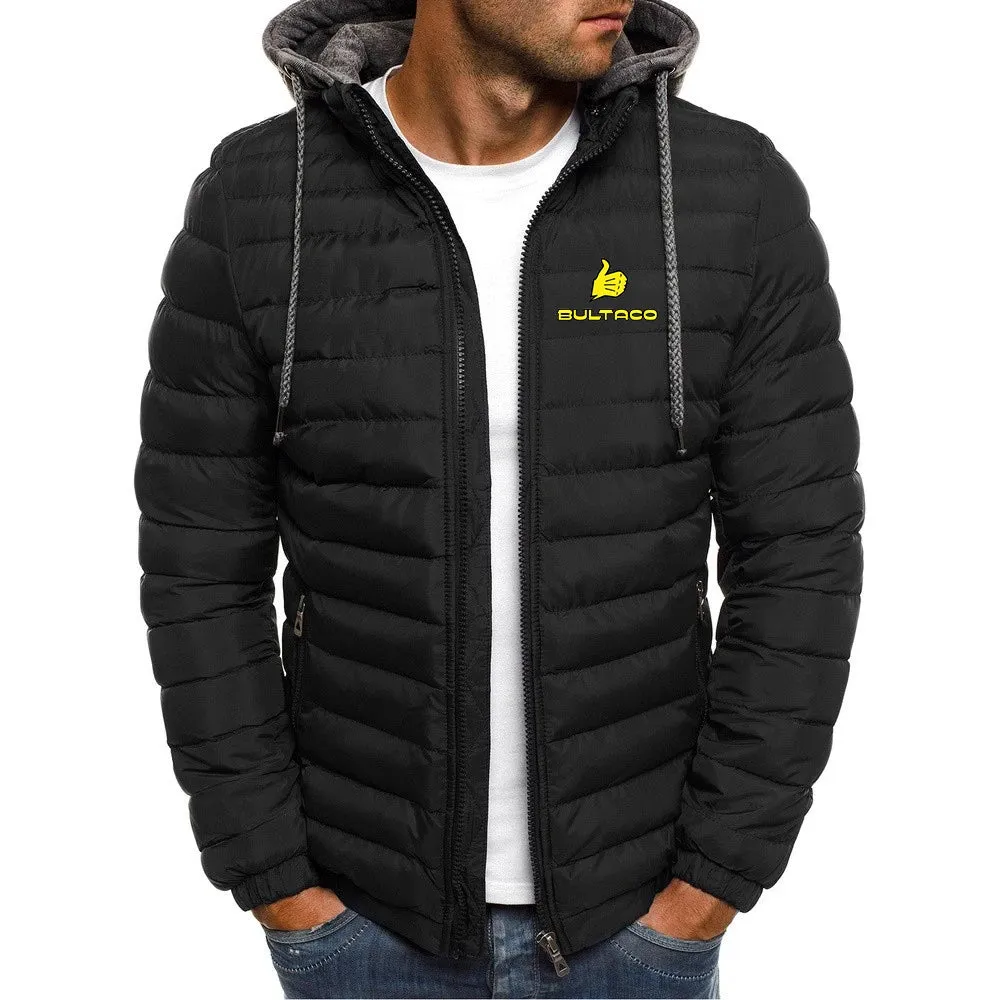 Mens Hooded Winter Down Jacket Thick Warm Zipper
