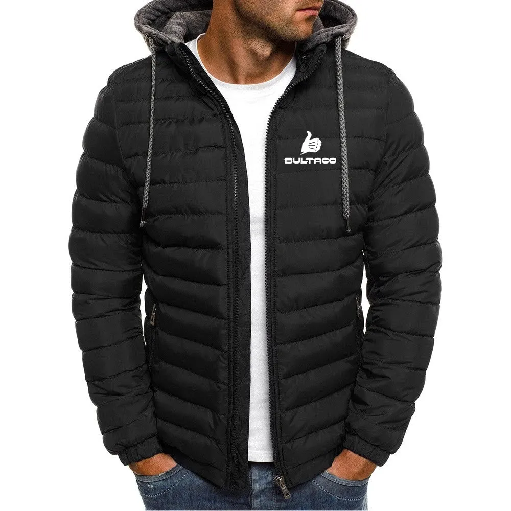 Mens Hooded Winter Down Jacket Thick Warm Zipper