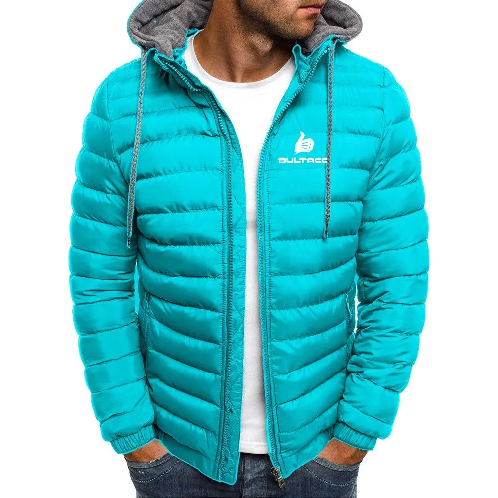 Mens Hooded Winter Down Jacket Thick Warm Zipper