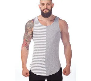 Mens Singlets Stripe Fitness Singlets Muscle Stringer Mens Stringer Tank Tops Stringer Vest Tank Top Men