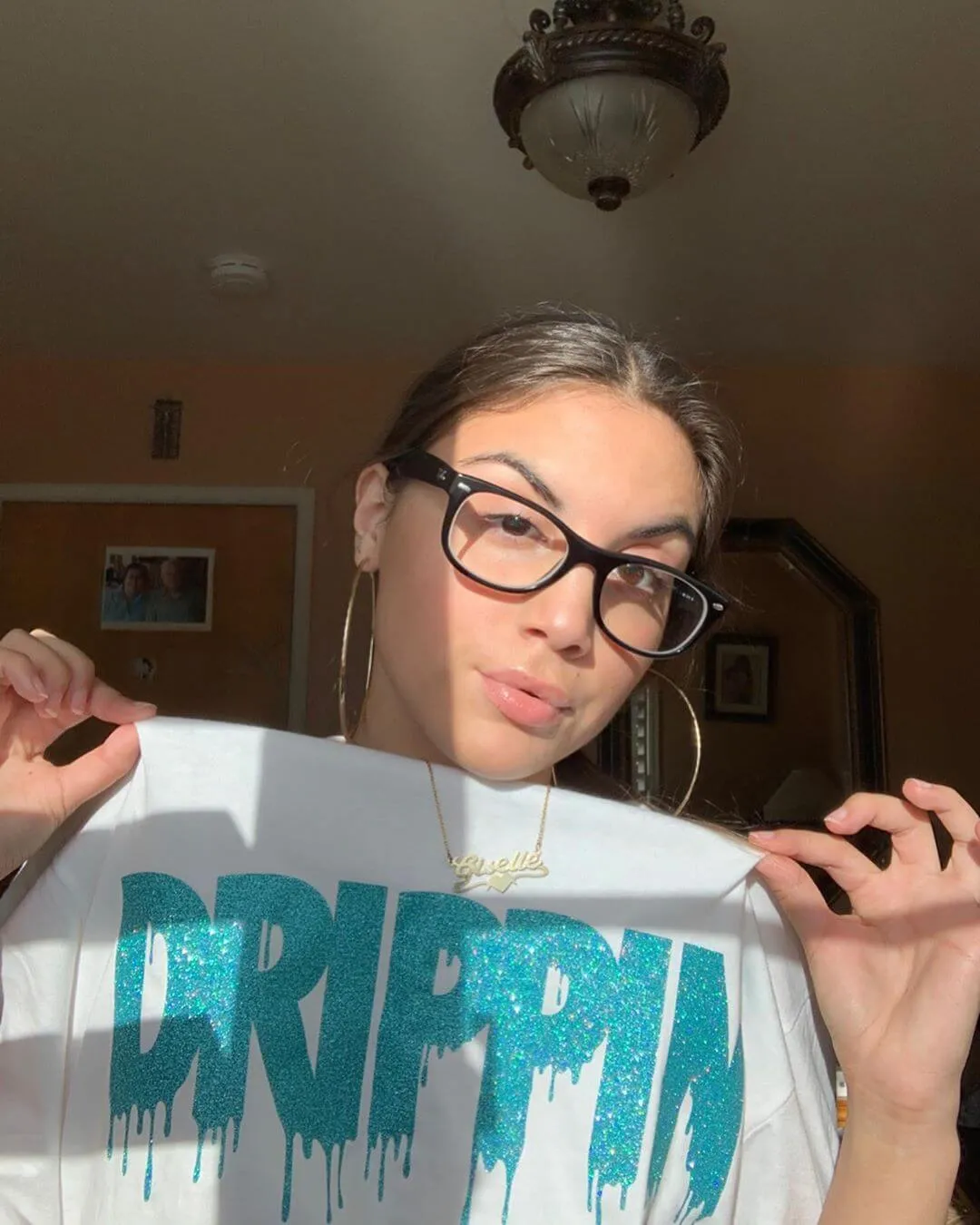 Mermaid Blue Glitter Drippin | White Tee