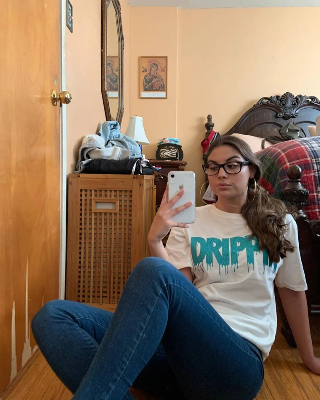 Mermaid Blue Glitter Drippin | White Tee
