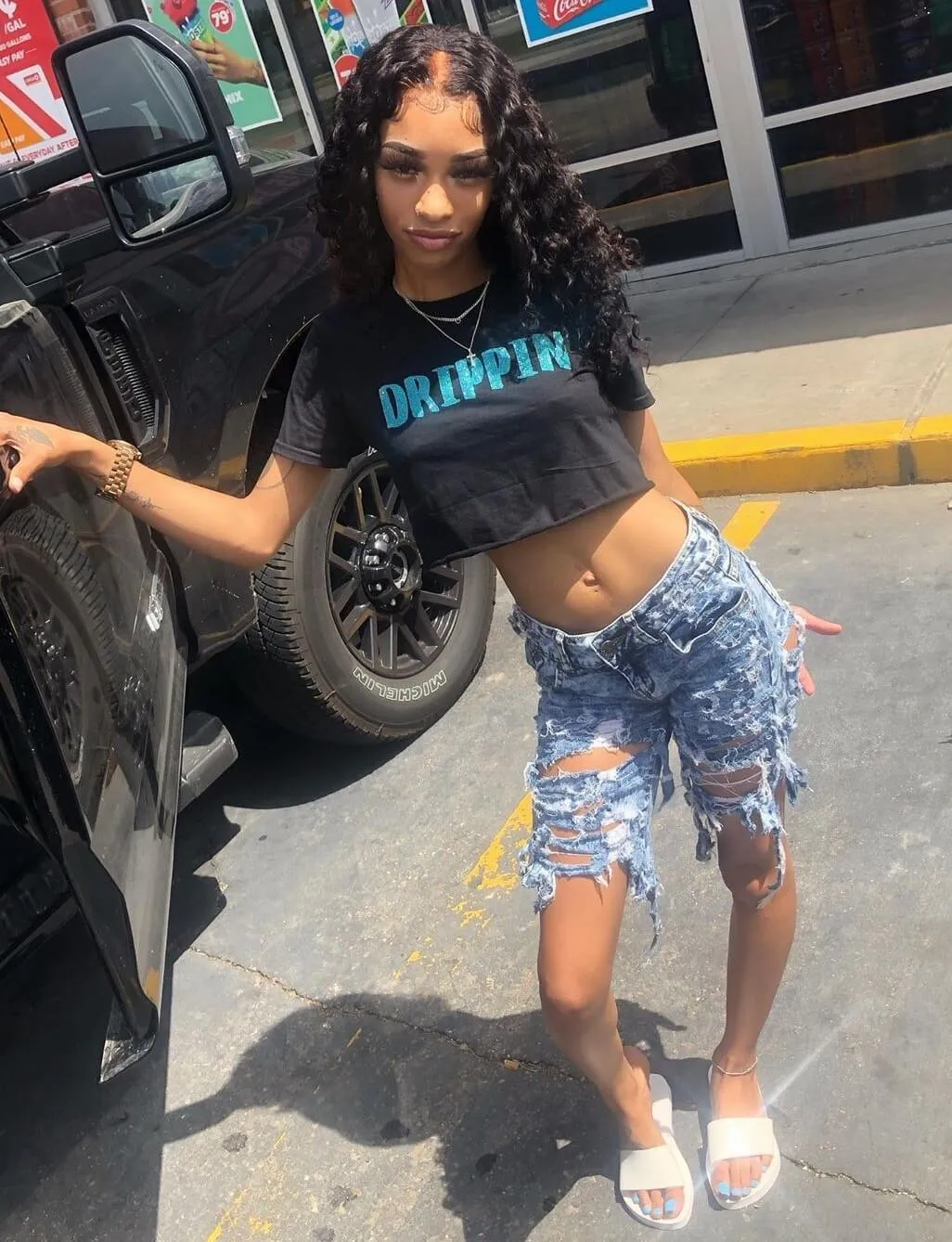 Mermaid Glitter Drippin V2 | Black Tee