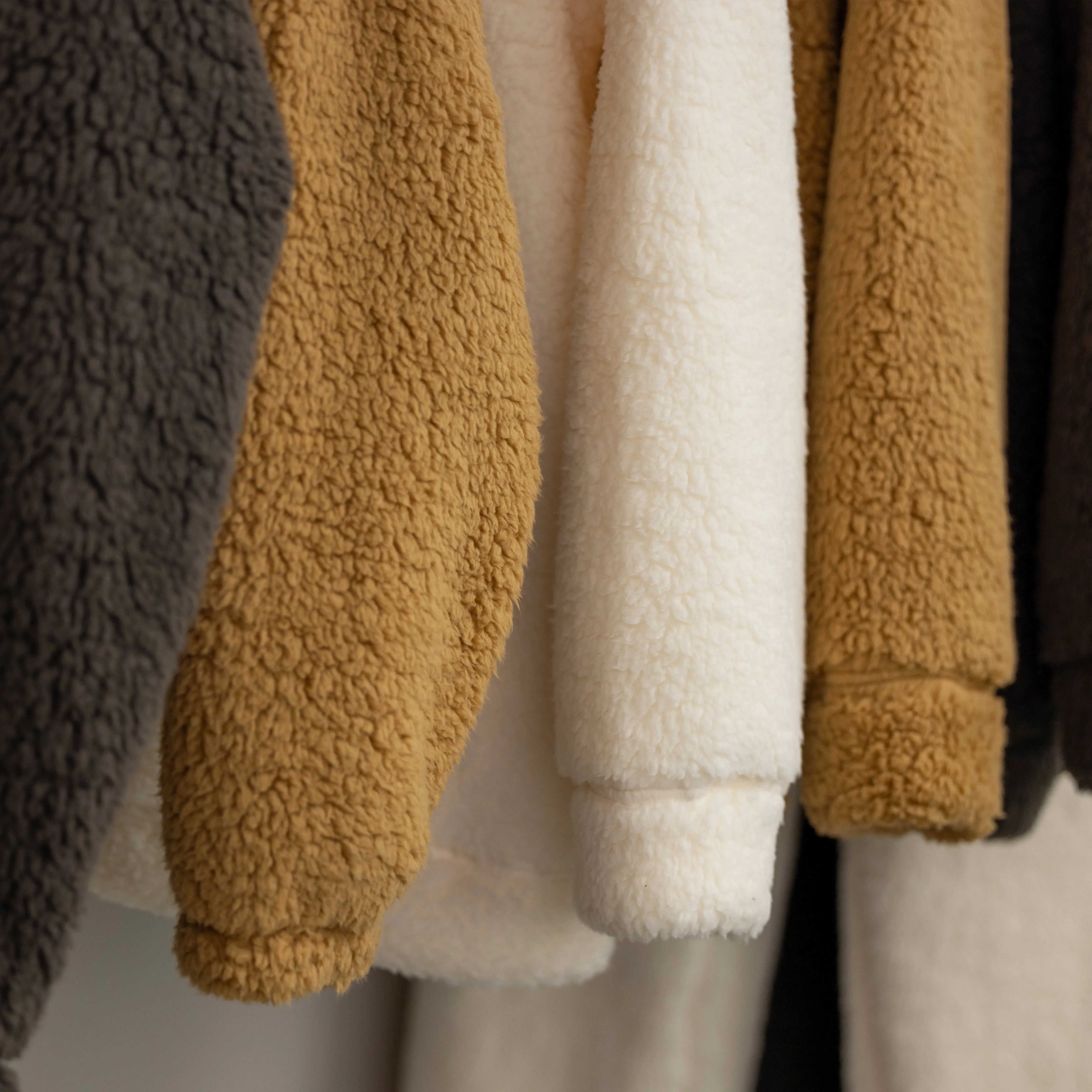 Micro-poly Sherpa Fleece Hoodie - Major Brown