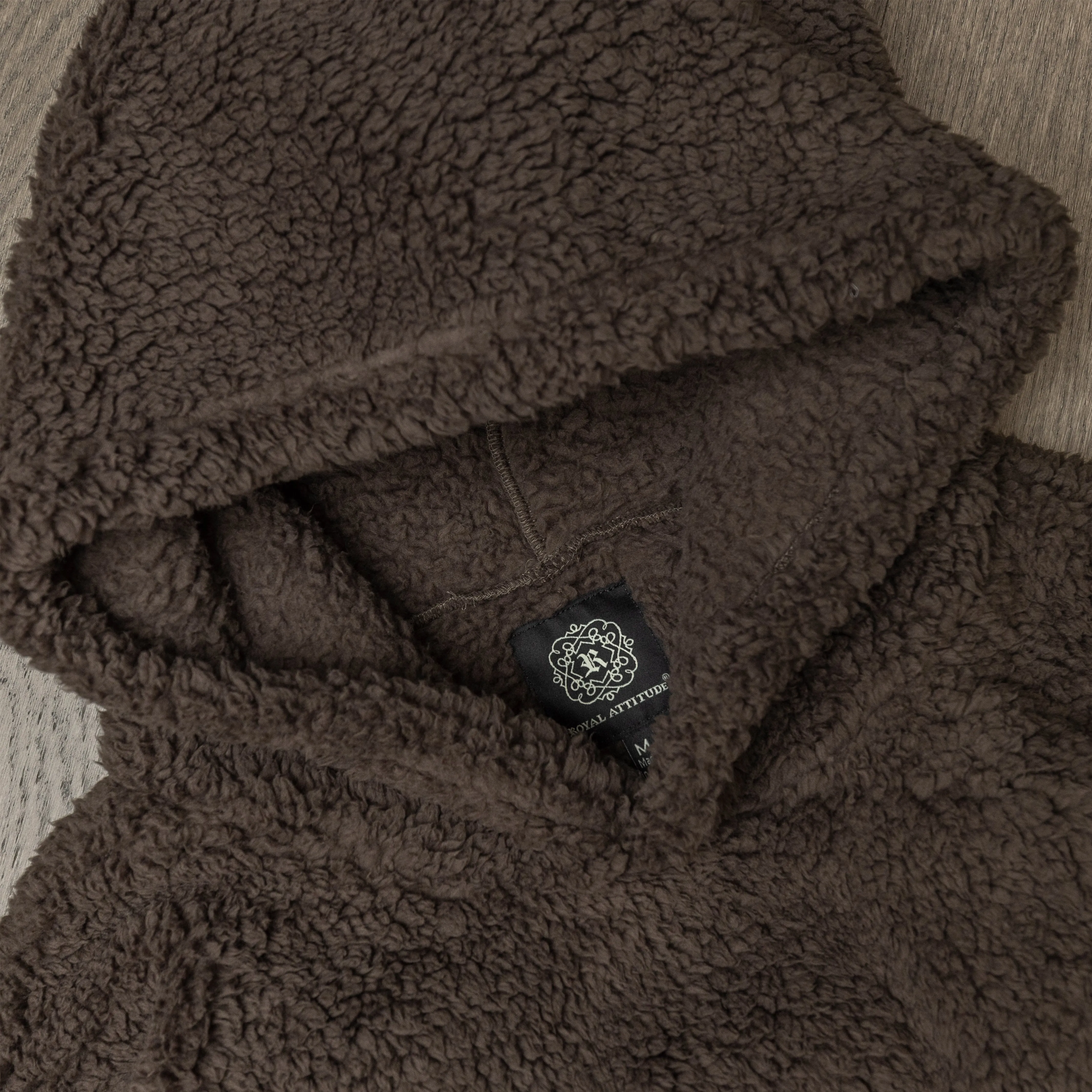 Micro-poly Sherpa Fleece Hoodie - Major Brown