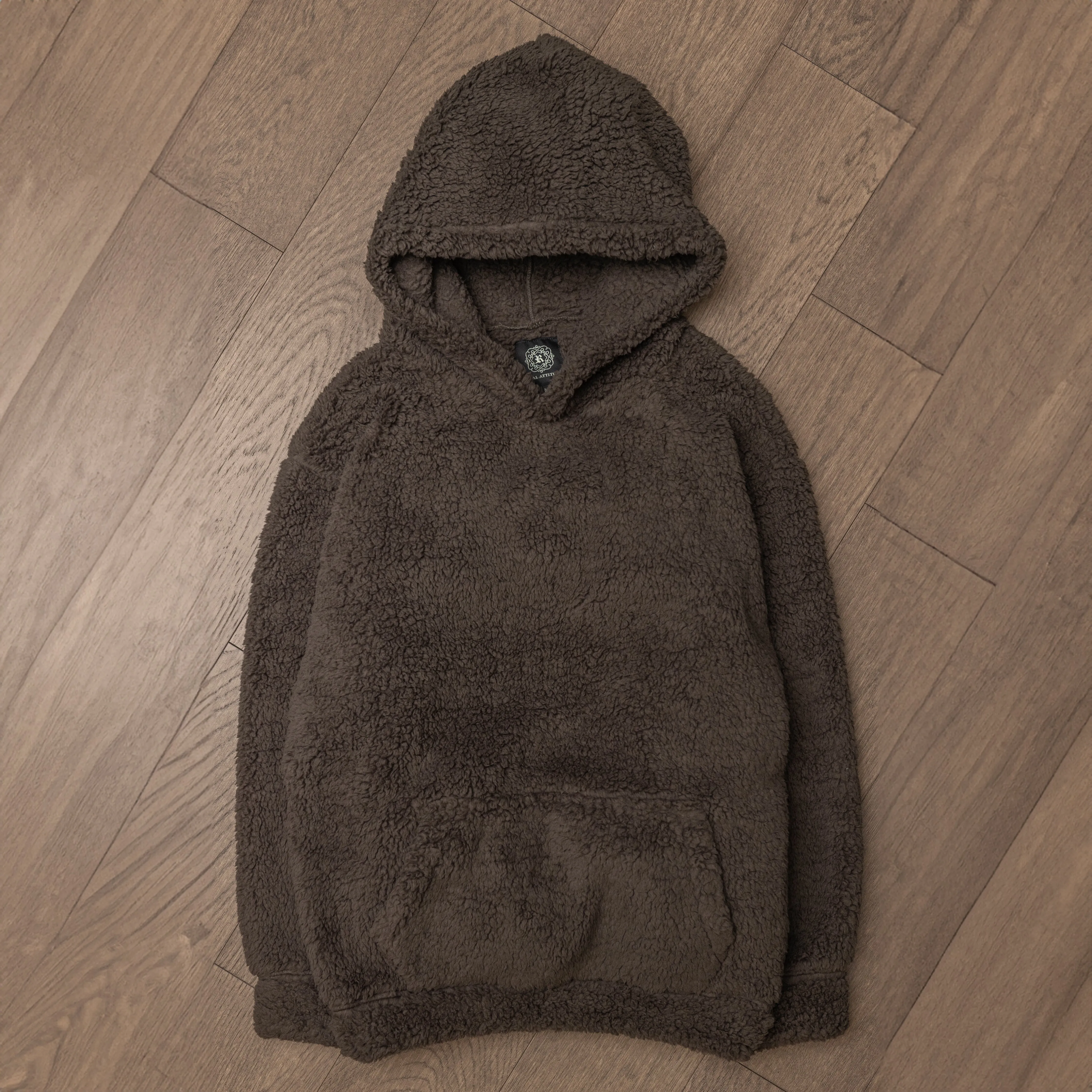 Micro-poly Sherpa Fleece Hoodie - Major Brown