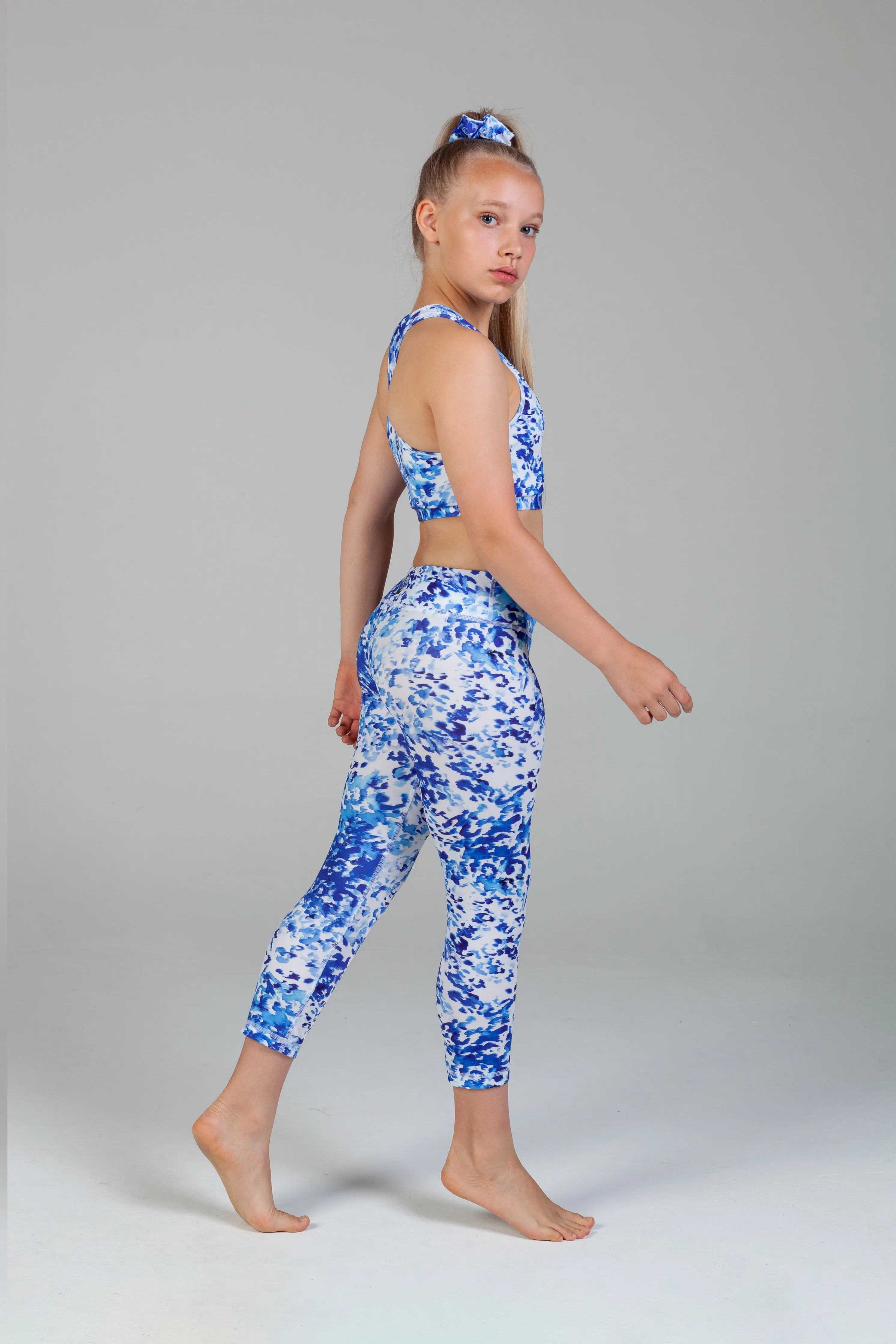Mila Racer Crop - Sky Leopard