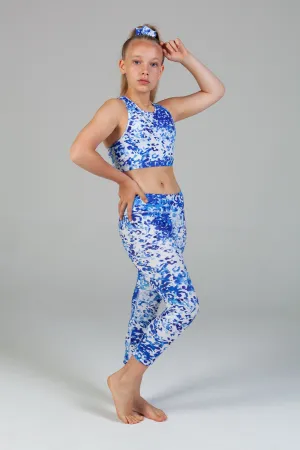 Mila Racer Crop - Sky Leopard