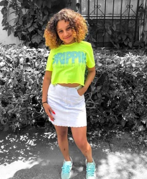 Mint Glitter Drippin | Neon Yellow Tee