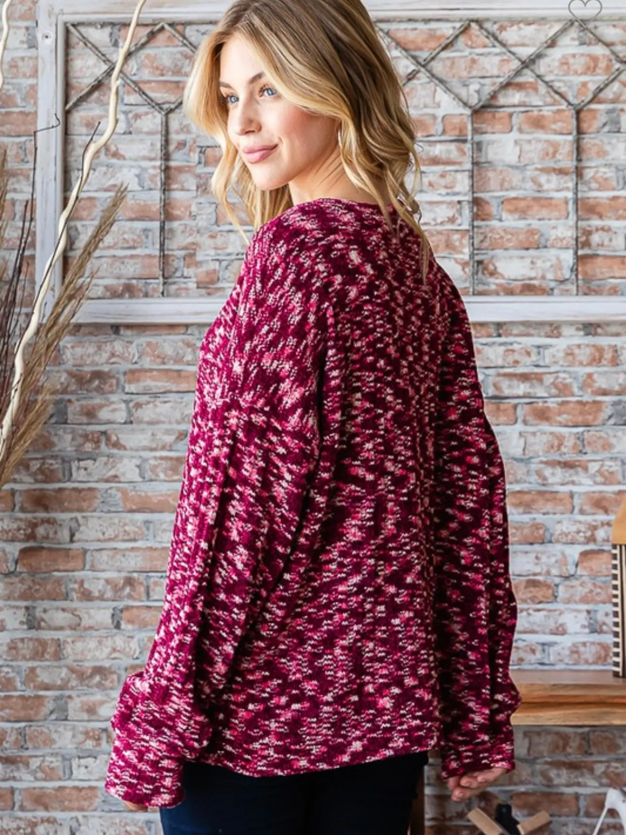 Mixed Feelings Sweater: Burgundy