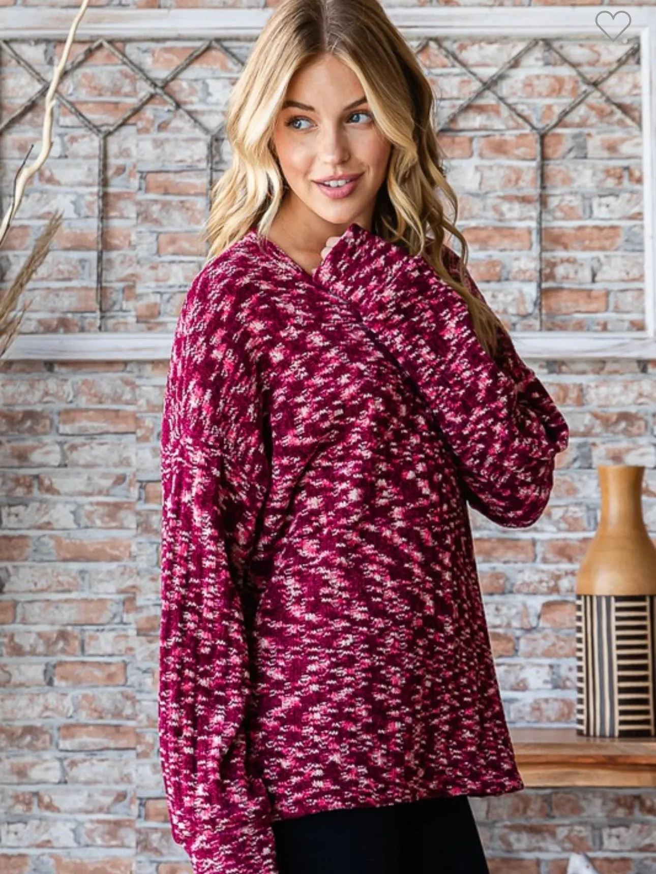 Mixed Feelings Sweater: Burgundy