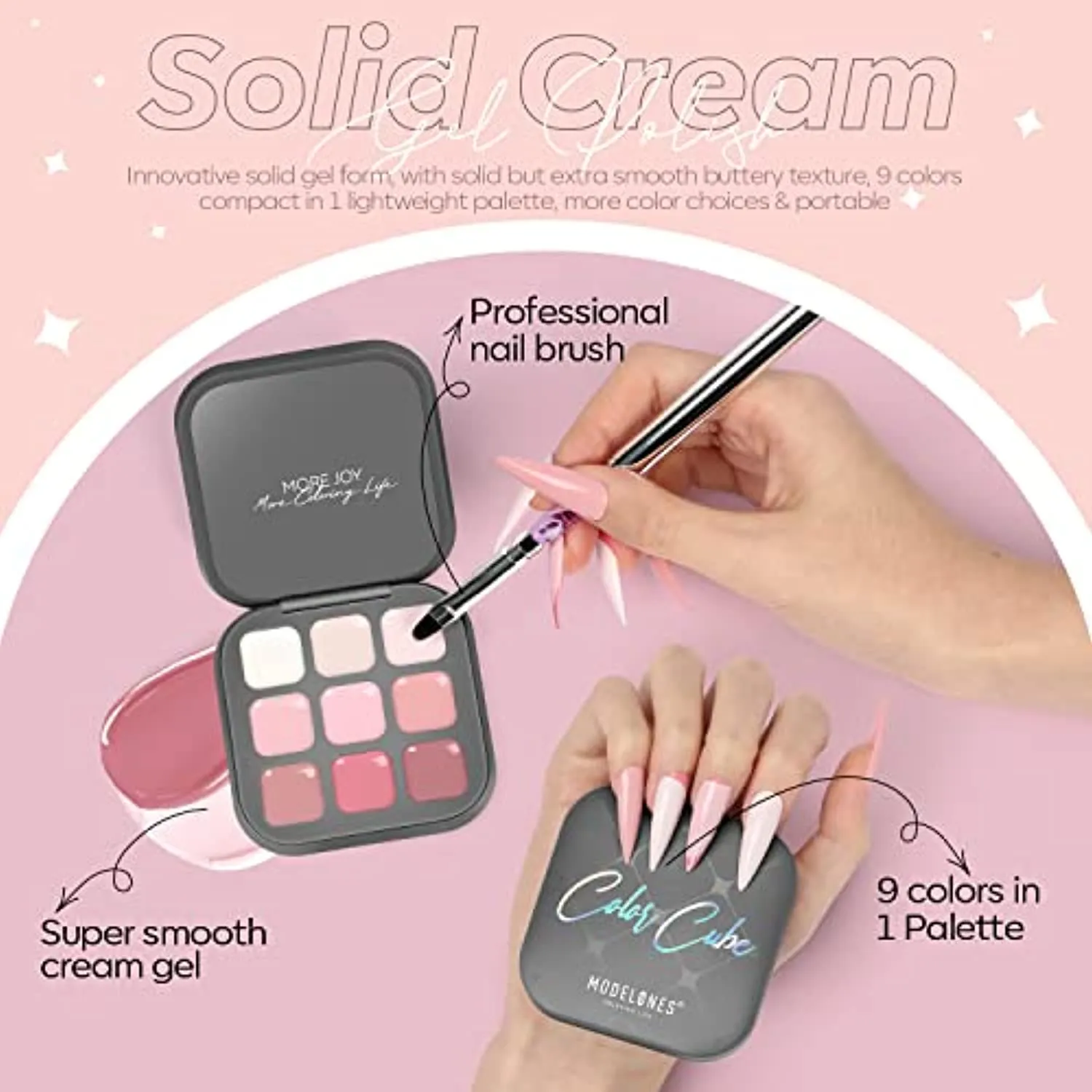 Modelones 2022 Upgraded Crème Gel Nail Polish Set Manicure Palette, 9 Colors Popular Neutral Nude Solid Gel Polish White Pink Pudding Gel Soak Off Easter LED Nail Art Kit Salon DIY Home, W Nail Brush