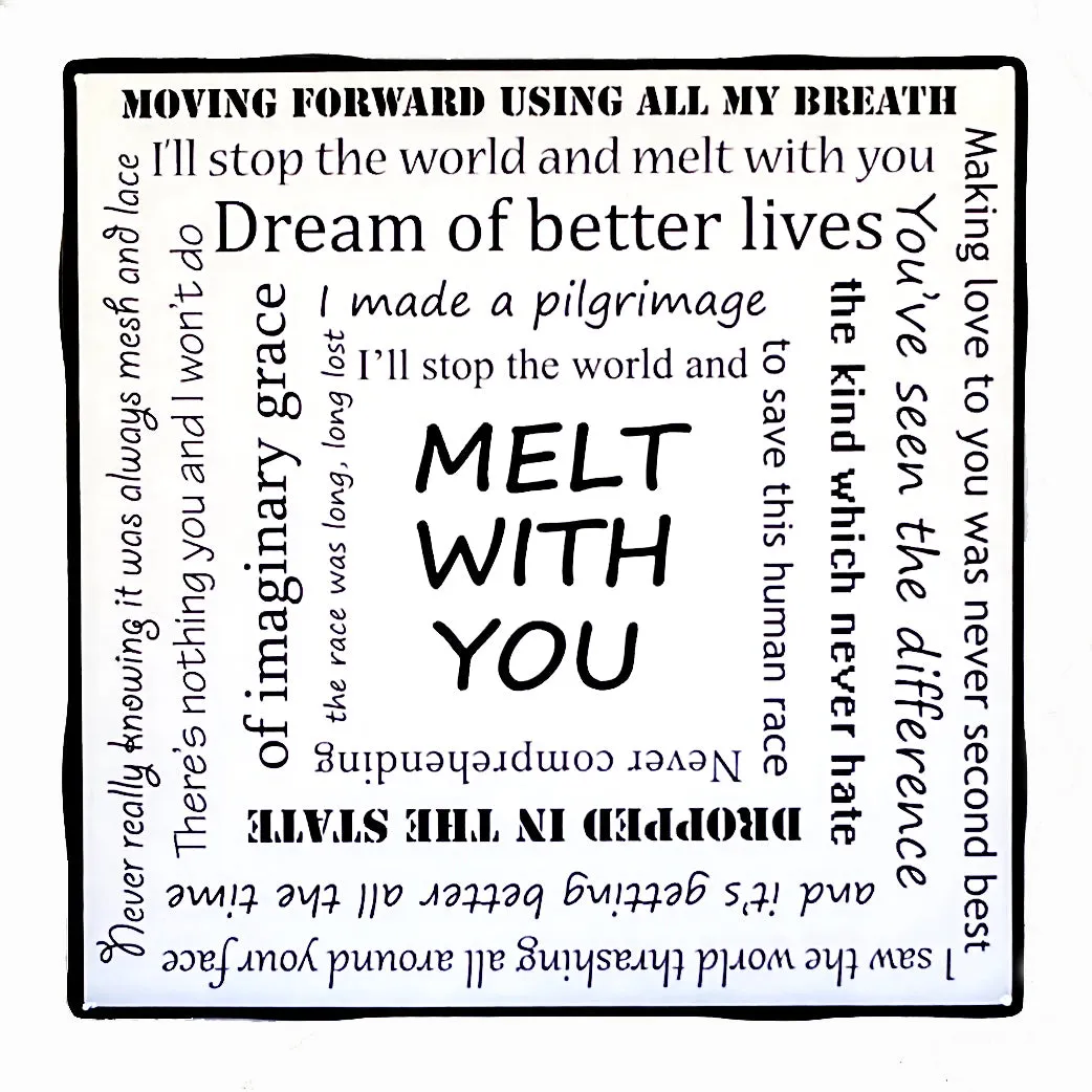 MODERN ENGLISH Melt With You Lyrics Coaster Custom Ceramic Tile White