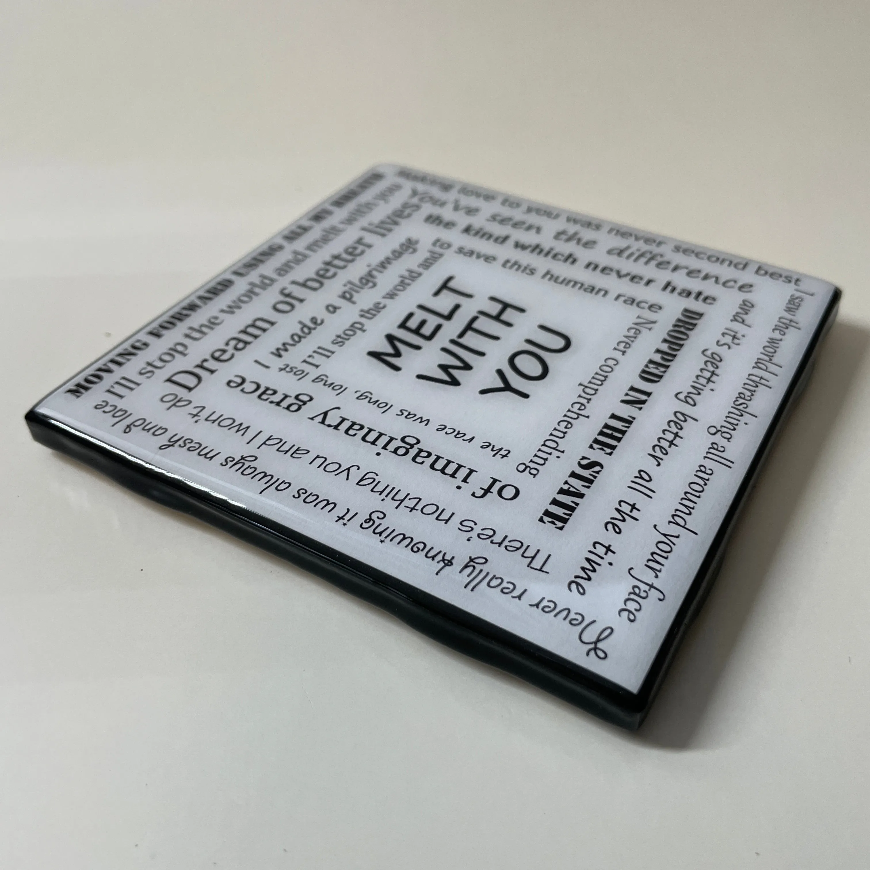 MODERN ENGLISH Melt With You Lyrics Coaster Custom Ceramic Tile White