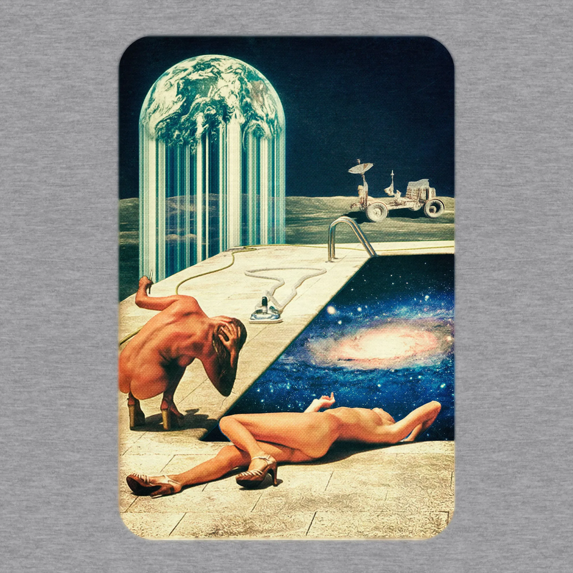Moon Pool, Surreal Altered Art - Adult Unisex Classic Ringer Tee