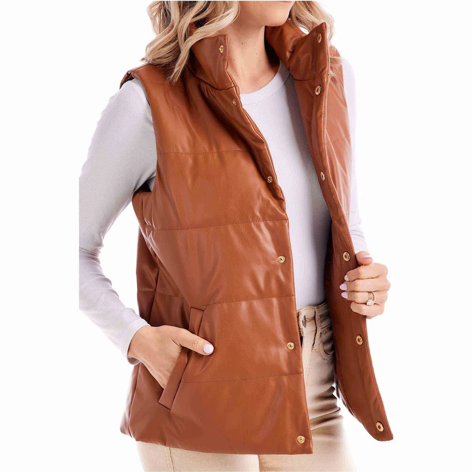 Mud Pie Boyd Faux Leather Vest
