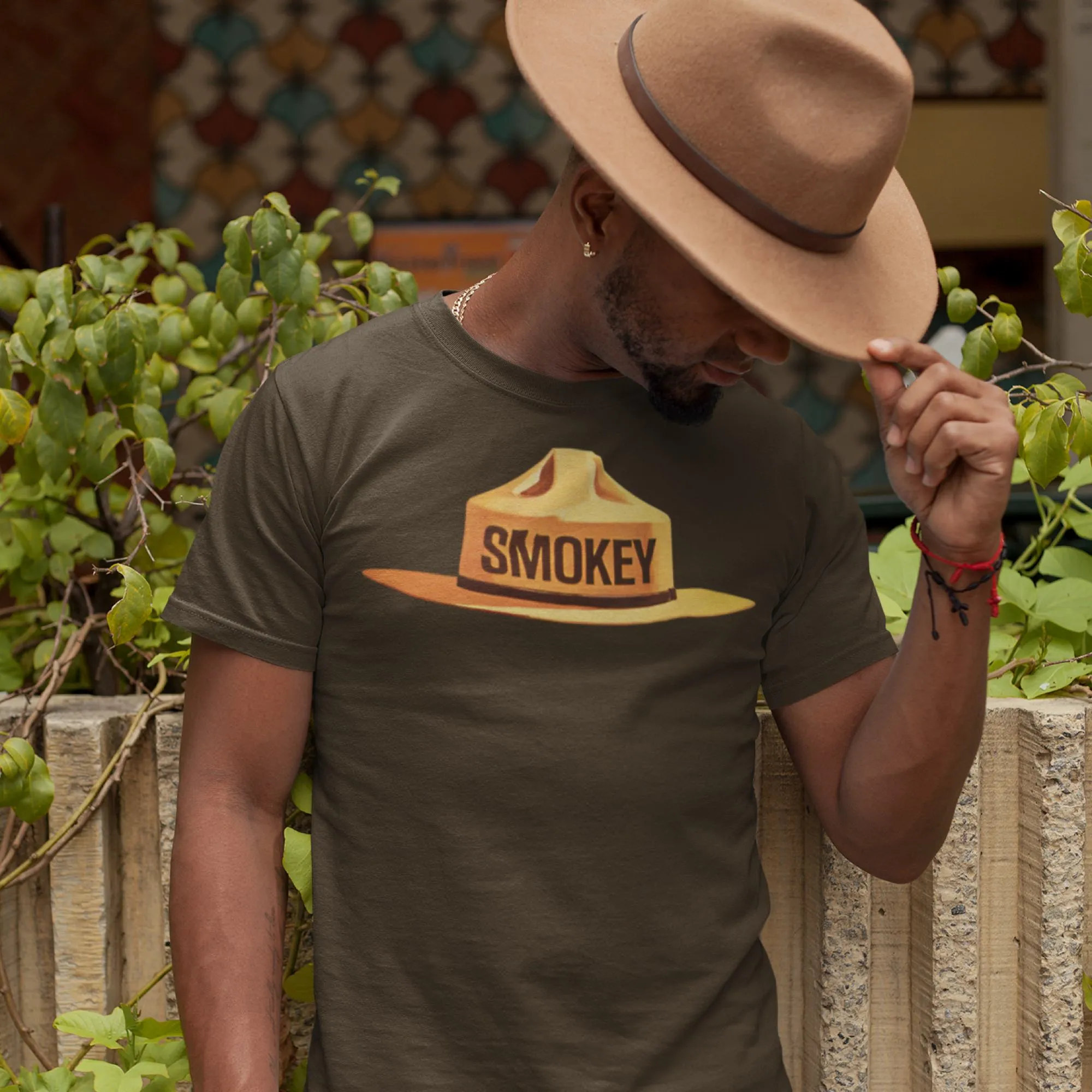 Multicolor Smokey Bear Ranger Hat Men's Tee