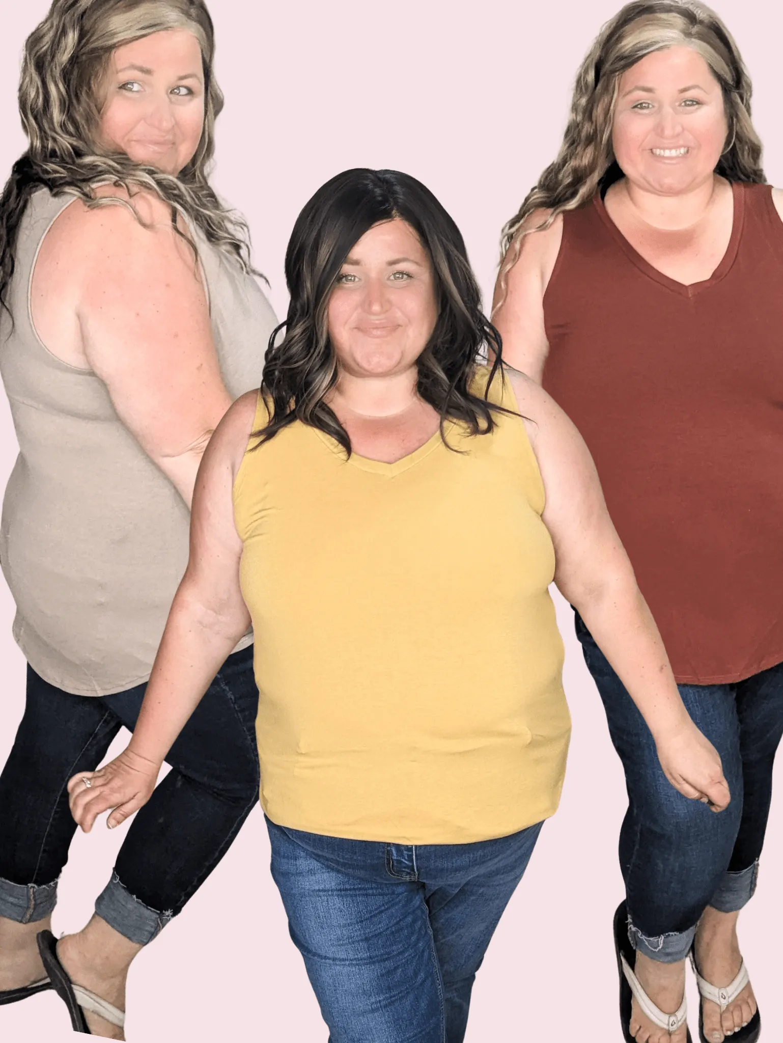 Myra Luxe Vneck Scoop Hem Tank (lots of colors!)