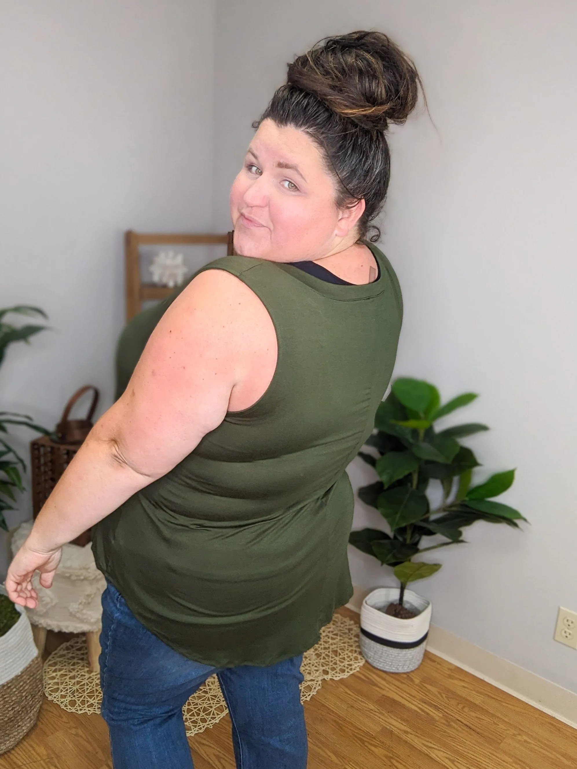 Myra Luxe Vneck Scoop Hem Tank (lots of colors!)
