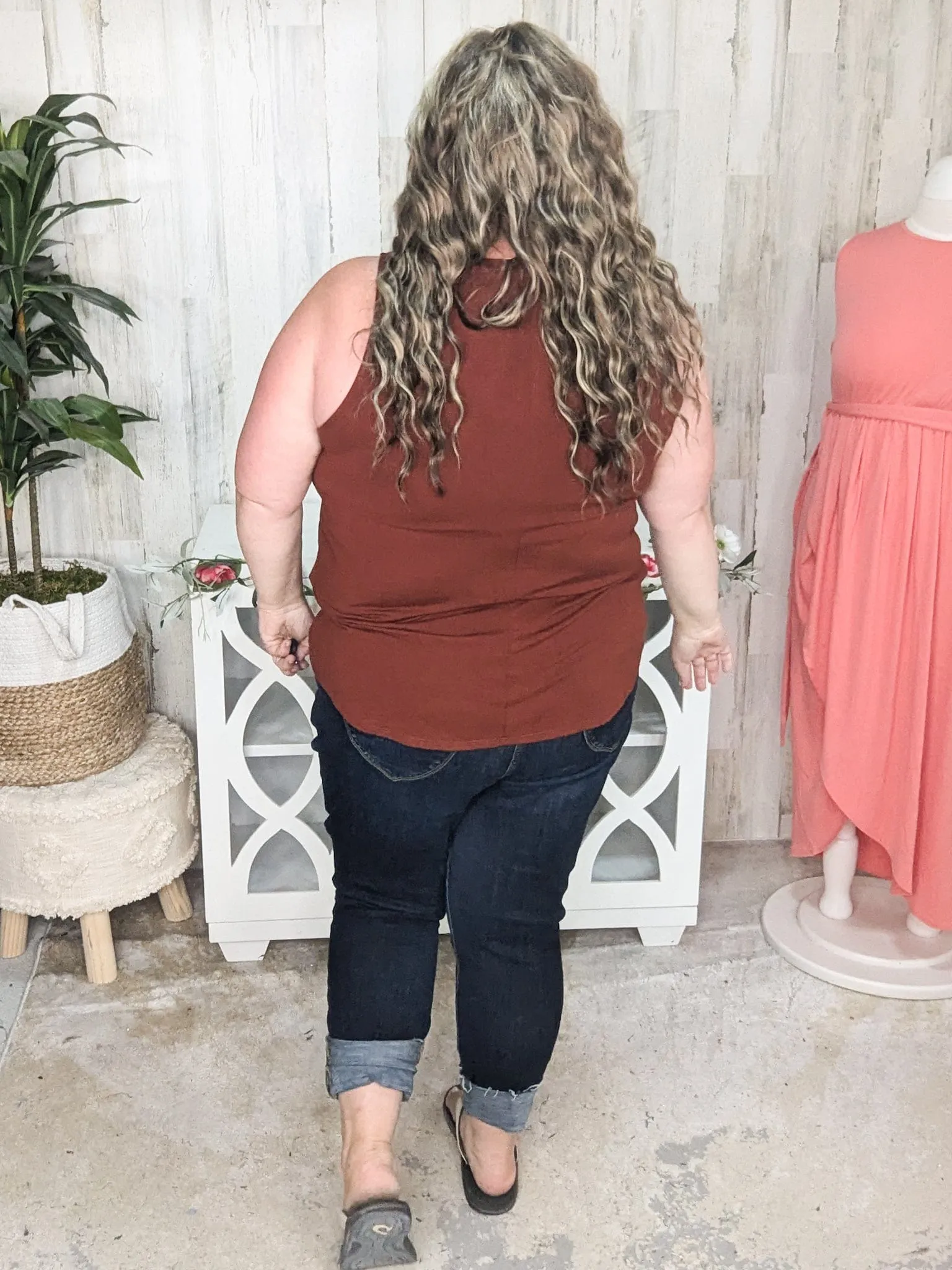 Myra Luxe Vneck Scoop Hem Tank (lots of colors!)