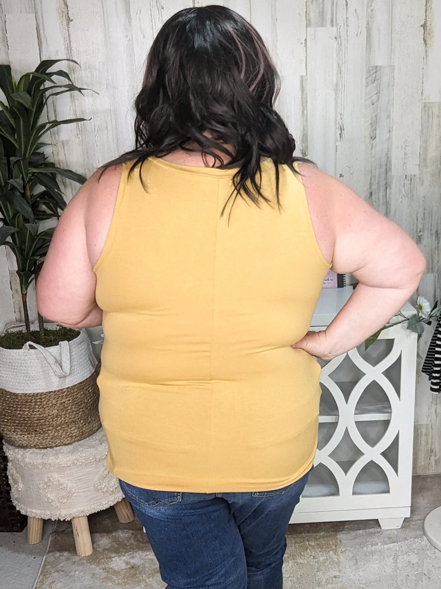 Myra Luxe Vneck Scoop Hem Tank (lots of colors!)