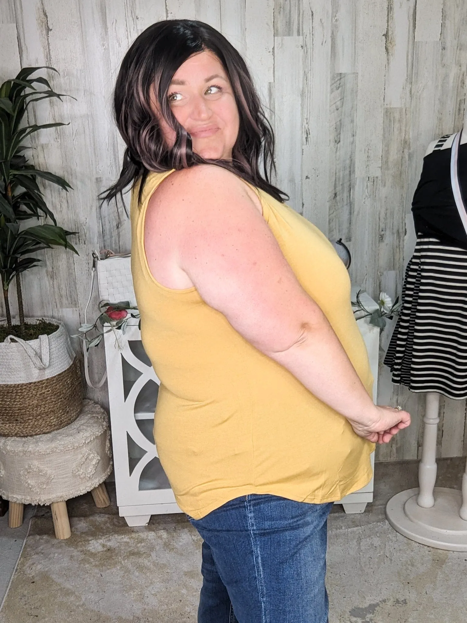 Myra Luxe Vneck Scoop Hem Tank (lots of colors!)