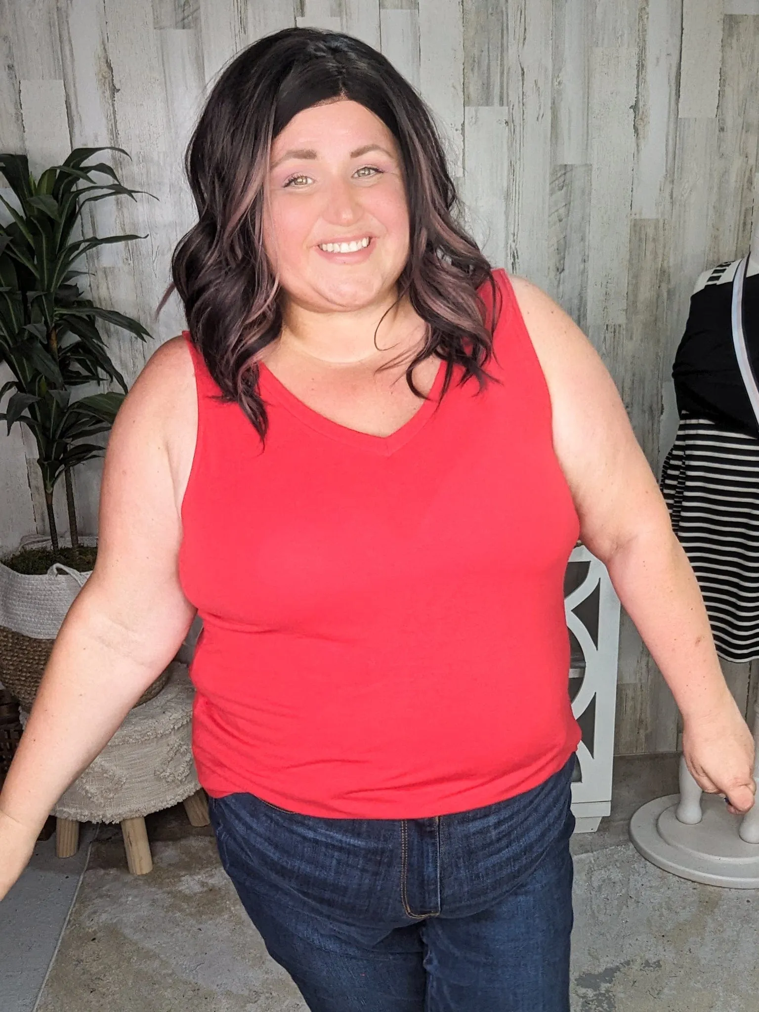 Myra Luxe Vneck Scoop Hem Tank (lots of colors!)