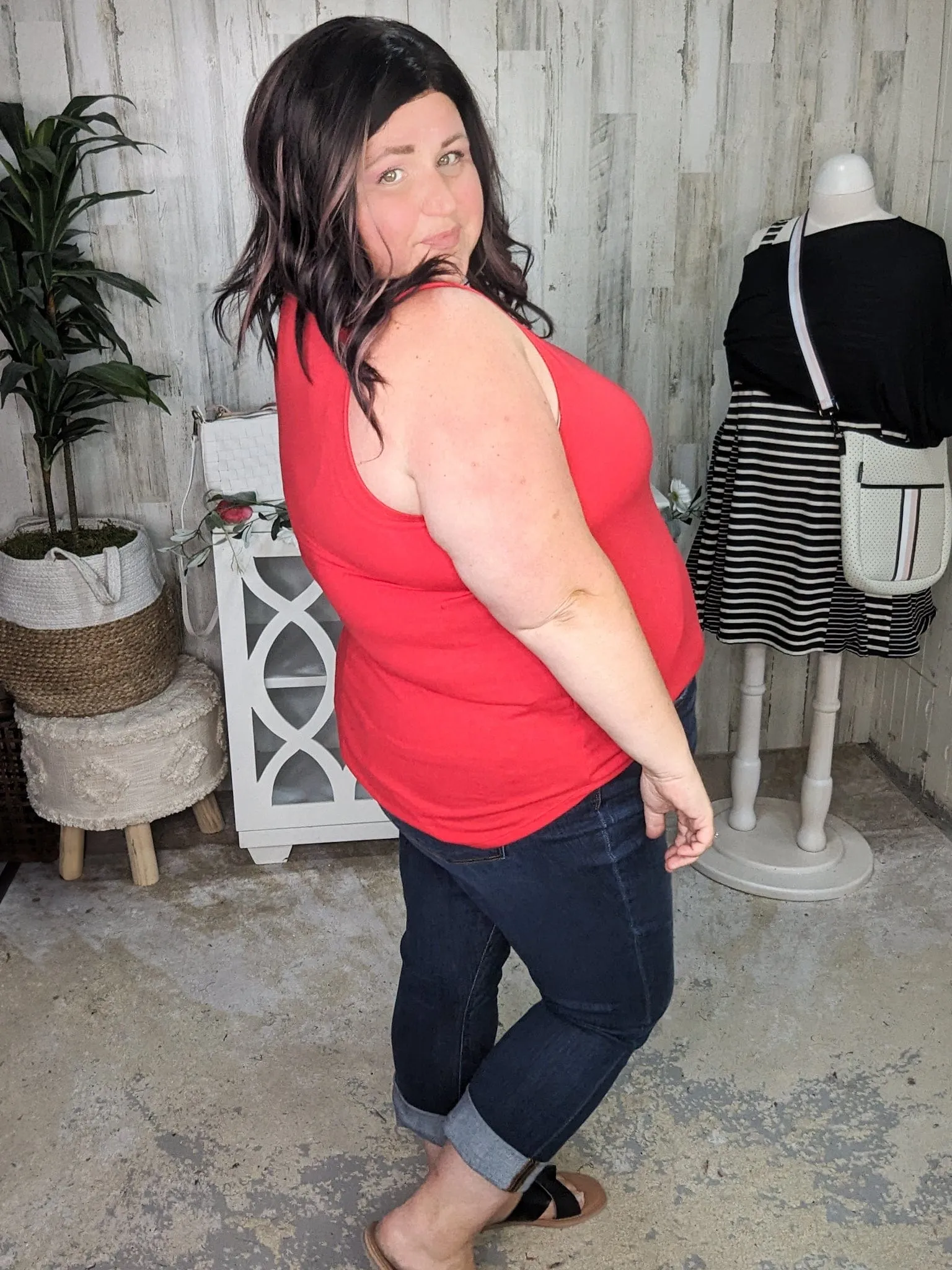 Myra Luxe Vneck Scoop Hem Tank (lots of colors!)