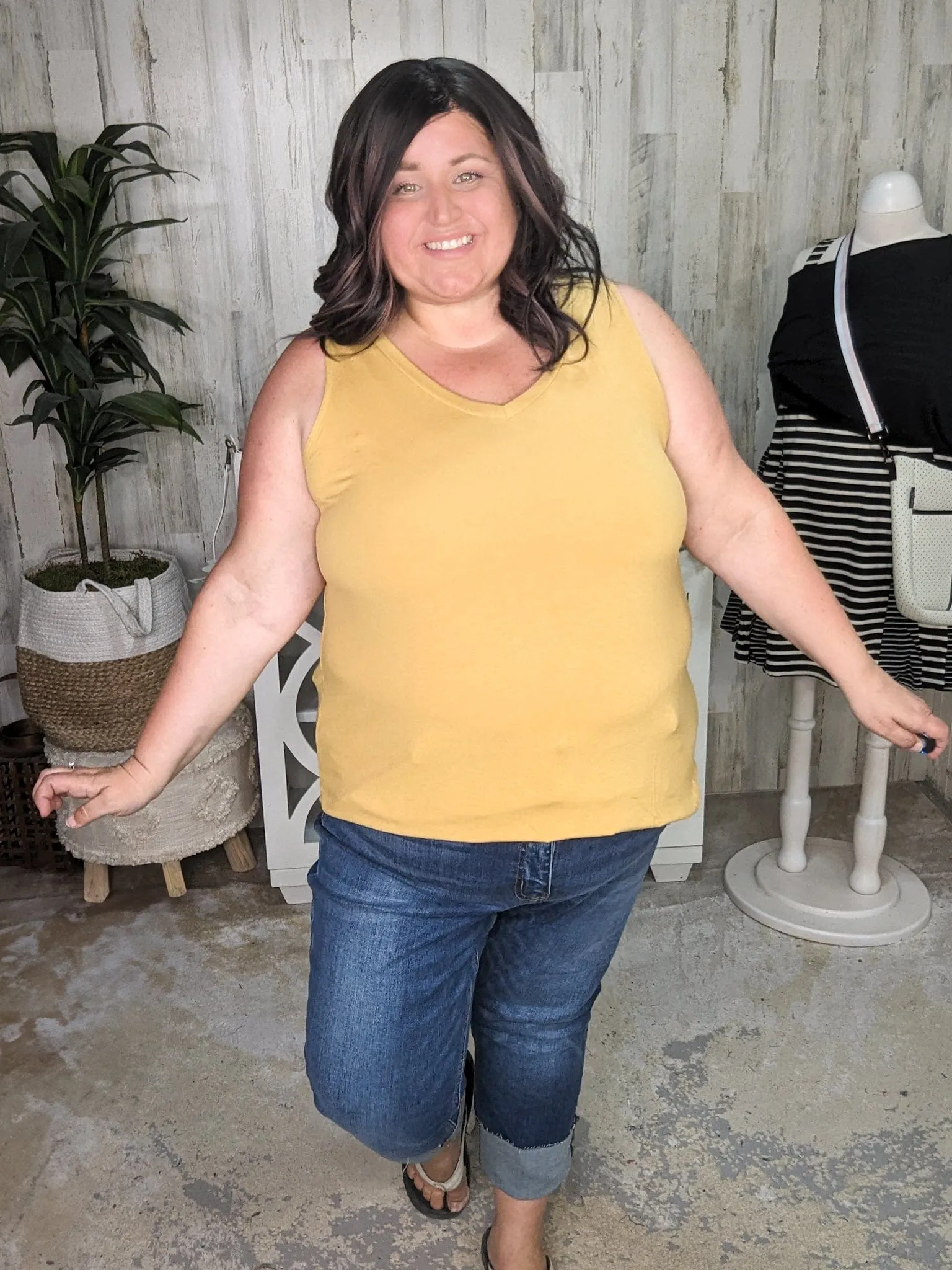 Myra Luxe Vneck Scoop Hem Tank (lots of colors!)
