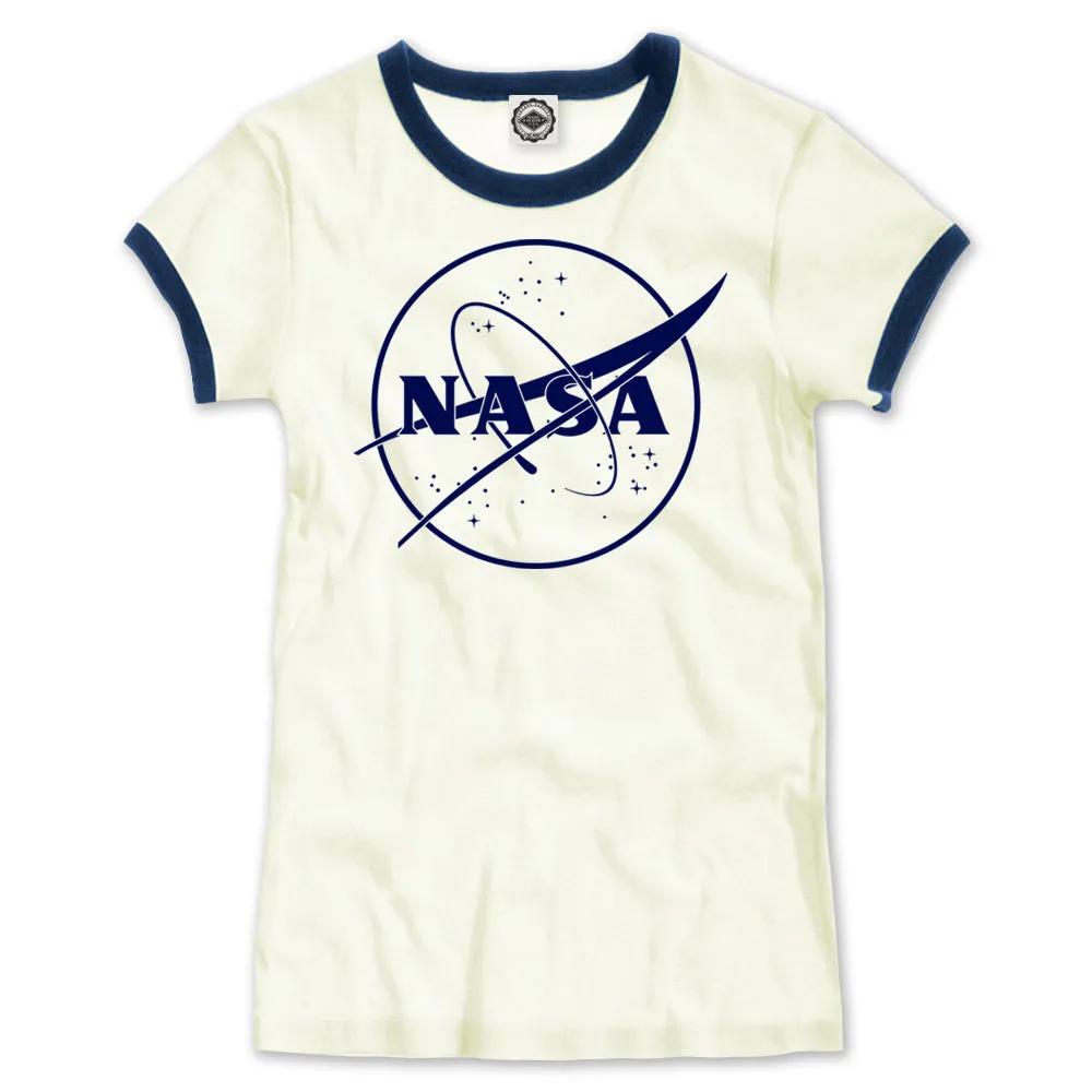 NASA 1 Color Logo Women's Ringer Tee