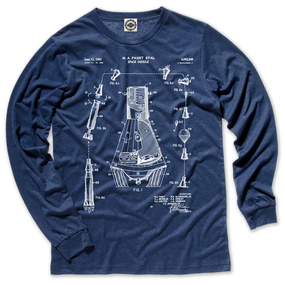 NASA Space Capsule Patent Men's Long Sleeve Tee