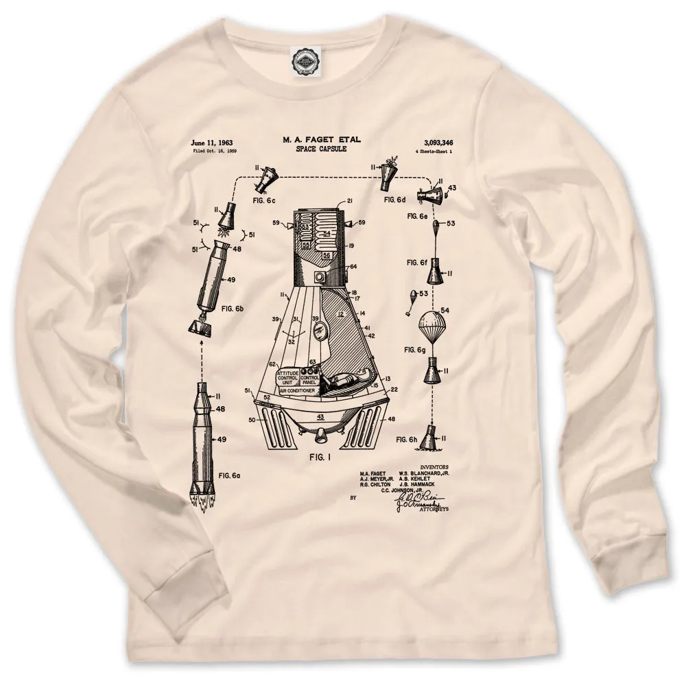 NASA Space Capsule Patent Men's Long Sleeve Tee