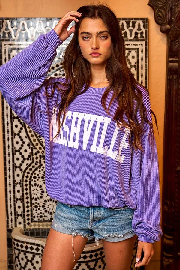 'NASHIVILLE' Oversize Graphic Sweatshirt